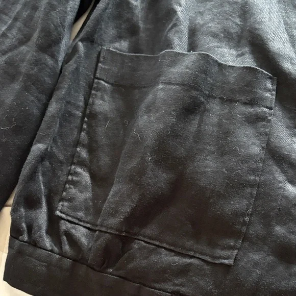 Frame Women’s Black Linen Jacket with Tie Cuffs, M, NWT - Picture 8 of 9